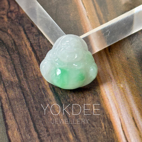 A-Grade Natural Moss On Snow Jadeite Buddha Pendant No.172916