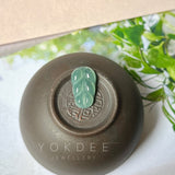 3.15 cts Icy A-Grade Natural Bluish Green Jadeite Leaf Shape No.130409