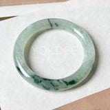 53.7mm A-Grade Natural Super Floral Jadeite Traditional Round Bangle No.152195