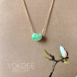 A-Grade Natural Moss On Snow Jadeite Jelly Bean Pendant No.172826