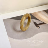 17.6mm A-Grade Light Greenish Brown Jadeite Ring Band No. 161836