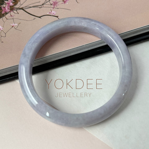 62.4mm A-Grade Natural Purple Jadeite Modern Round Bangle No.152129