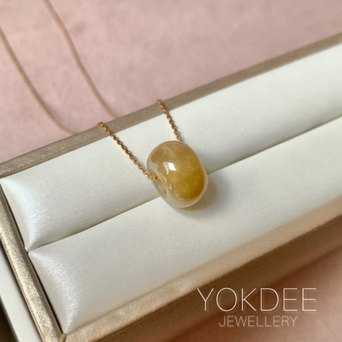 A-Grade Natural Greenish Yellow Jadeite Barrel No.172931