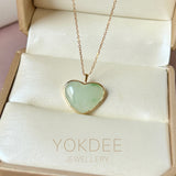 A-Grade Natural Light Green Jadeite Love Pendant No. 172855