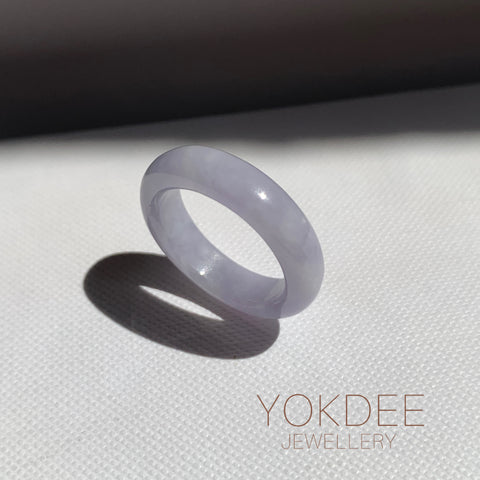 18.1mm A-Grade Natural Lavender Green Jadeite Abacus Ring Band No.162508