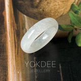 16.3mm Icy A-Grade Natural Moonlight Glow White Jadeite Ring Band No. 162649