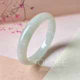 50.9mm A-Grade Natural Light Green Jadeite Modern Round Bangle No.152223