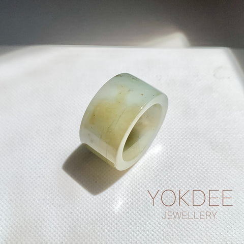 17.1mm A-Grade Natural Tri-Colour Jadeite Archer Ring Band No. 161454