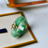 17.8mm A-Grade Natural Imperial Green Jadeite Peranakan Tile Ring No. 162625