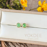 Icy A-Grade Natural Apple Green Jadeite MINI.malist Stud Earrings No. 180921