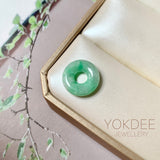 A-Grade Natural Moss On Snow Jadeite Bagel No.172880