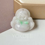 A-Grade Natural Lavender Green Jadeite Buddha Pendant No.170692