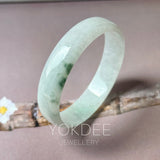 52.5mm A-Grade Natural Floral Jadeite Modern Round Bangle No.152190