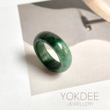 17.1mm A-Grade Natural Floral Imperial Jadeite Abacus Ring Band No.161858