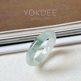 15.5mm A-Grade Natural Floral Jadeite Slim Cut Ring Band No. 162617
