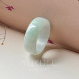 17mm A-Grade Natural Light Green Jadeite Abacus Ring Band No.162547