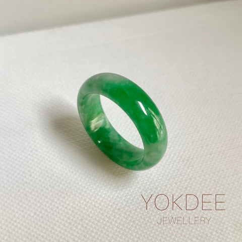 18mm A-Grade Natural Imperial Green Jadeite Ring Band No.162496