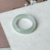 16.6mm Icy A-Grade Natural Light Green Jadeite Ring Band No. 162645