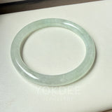 54.4mm A-Grade Natural Light Green Jadeite Traditional Round Bangle No.152043