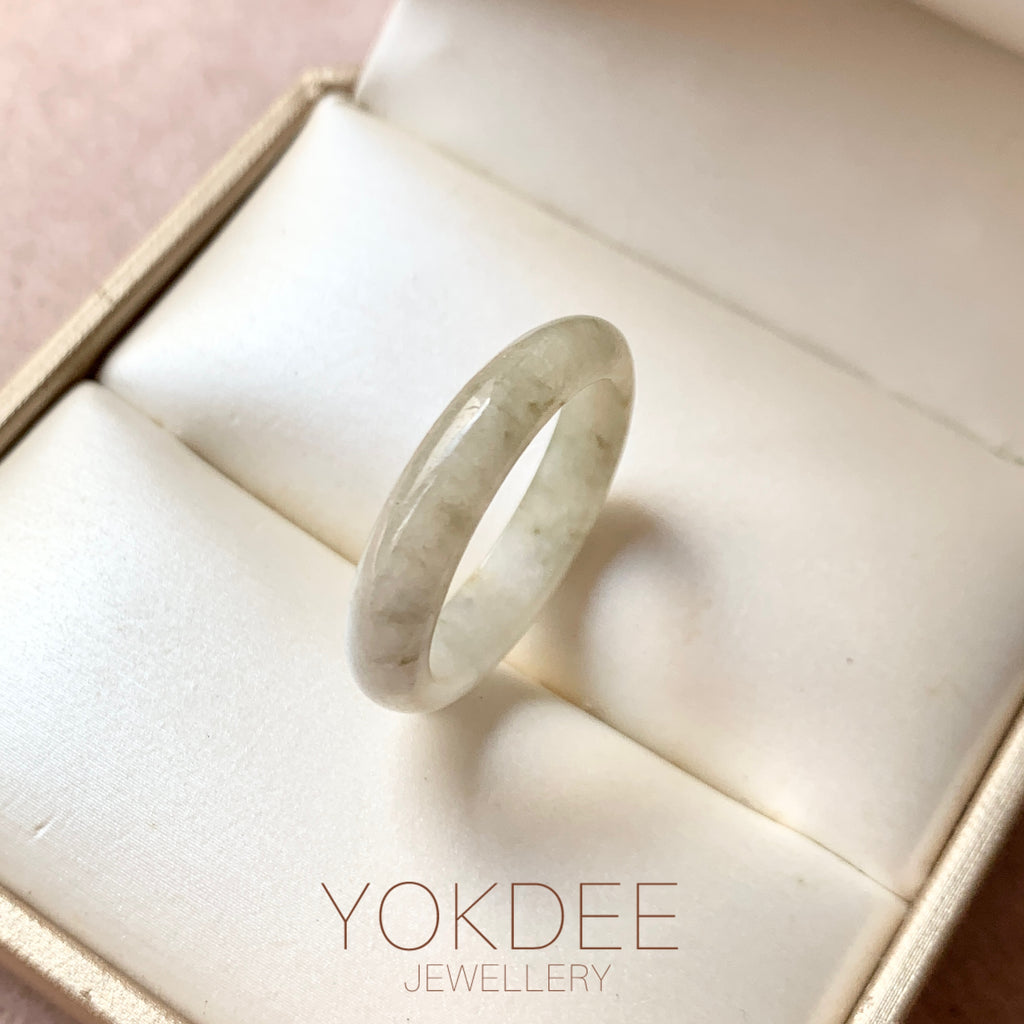 19.4mm A-Grade Light Yellow Jadeite Ring Band No. 161553