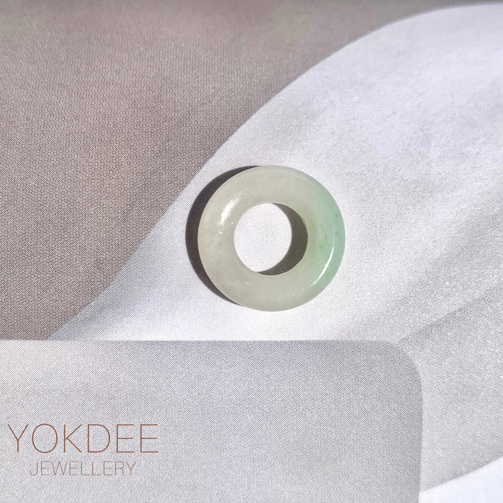 A-Grade Natural White Jadeite Bagel Piece No. 172669