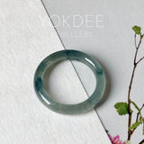 16.1mm A-Grade Natural Blue Floral Jadeite Slim Cut Ring Band No. 162671