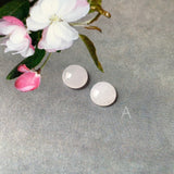 A-Grade Natural Pink Jadeite Round Cabochon Pair No. 130303