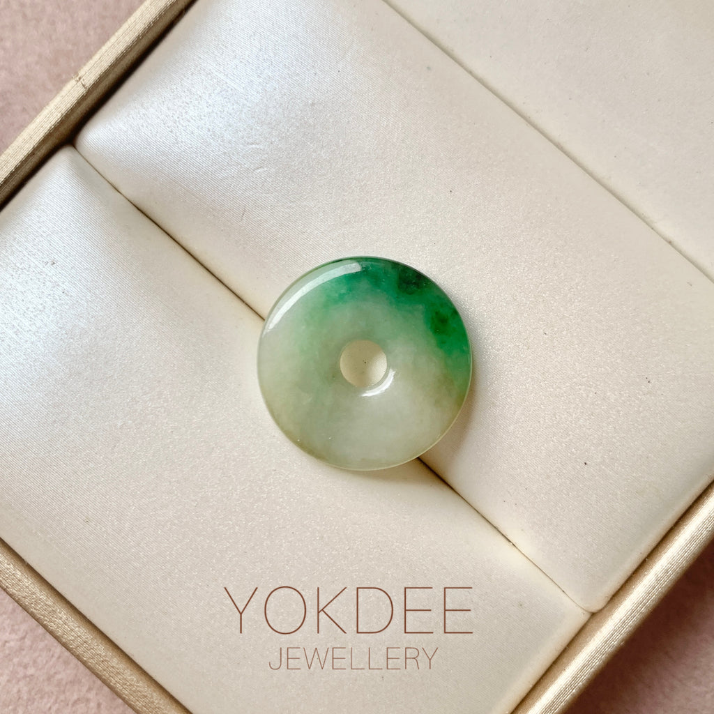 A-Grade Natural Tri-Colour Jadeite Donut No.172813