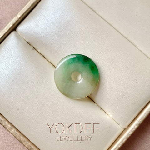 A-Grade Natural Tri-Colour Jadeite Donut No.172813