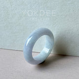 16.8mm A-Grade Natural Lavender Green Jadeite Abacus Ring Band No.162504