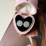 Icy A-Grade Natural Yellow White Jadeite Donut Stud Earrings No. 180942