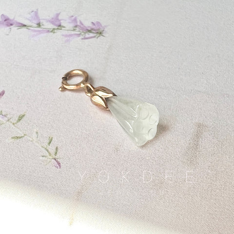 SOLD OUT: Icy A-Grade Natural Jadeite Lotus Pod Charm No.170709