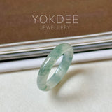 16mm A-Grade Natural Floral Jadeite Slim Cut Ring Band No. 162616