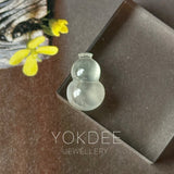 Icy A-Grade Type A Natural Floral Jadeite Jade Calabash Piece No.170486