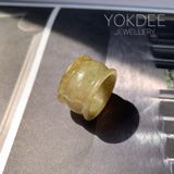 20.3mm A-Grade Yellowish Green Jadeite Archer Ring Band No.161706
