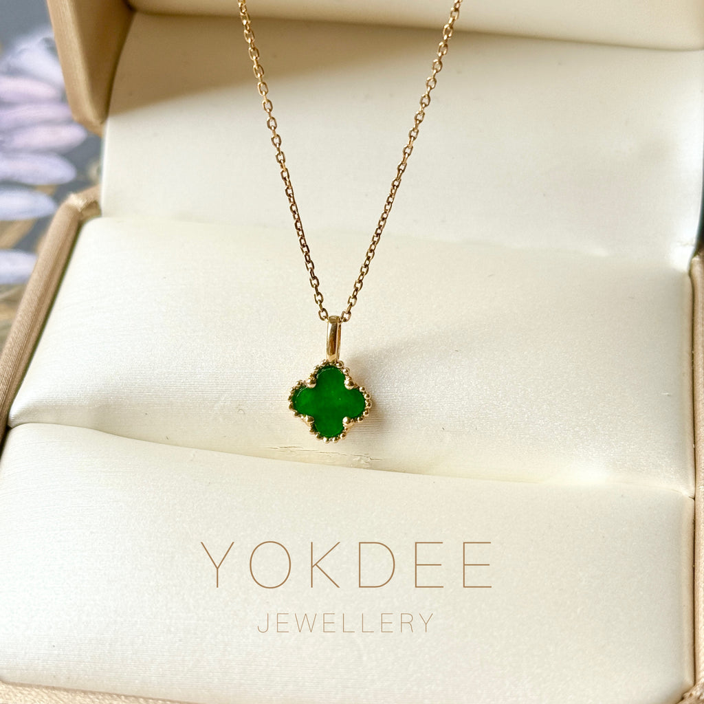 A-Grade Imperial Green Jadeite Clover Pendant No. 172673