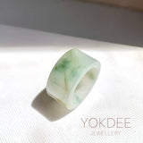 17.1mm A-Grade Natural Tri-Colour Jadeite Archer Ring Band No. 161912
