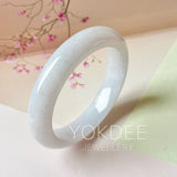 54.1mm A-Grade Natural Light Lavender Jadeite Modern Round Bangle No.152224
