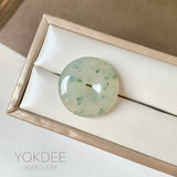 A-Grade Natural Bluish Floral Jadeite Donut No.171314