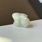 A-Grade Moss On Snow Jadeite Rabbit Pendant No. 172938