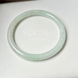 SOLD OUT: 55.9mm A-Grade Natural Light Green Jadeite Traditional Round Bangle No.152038