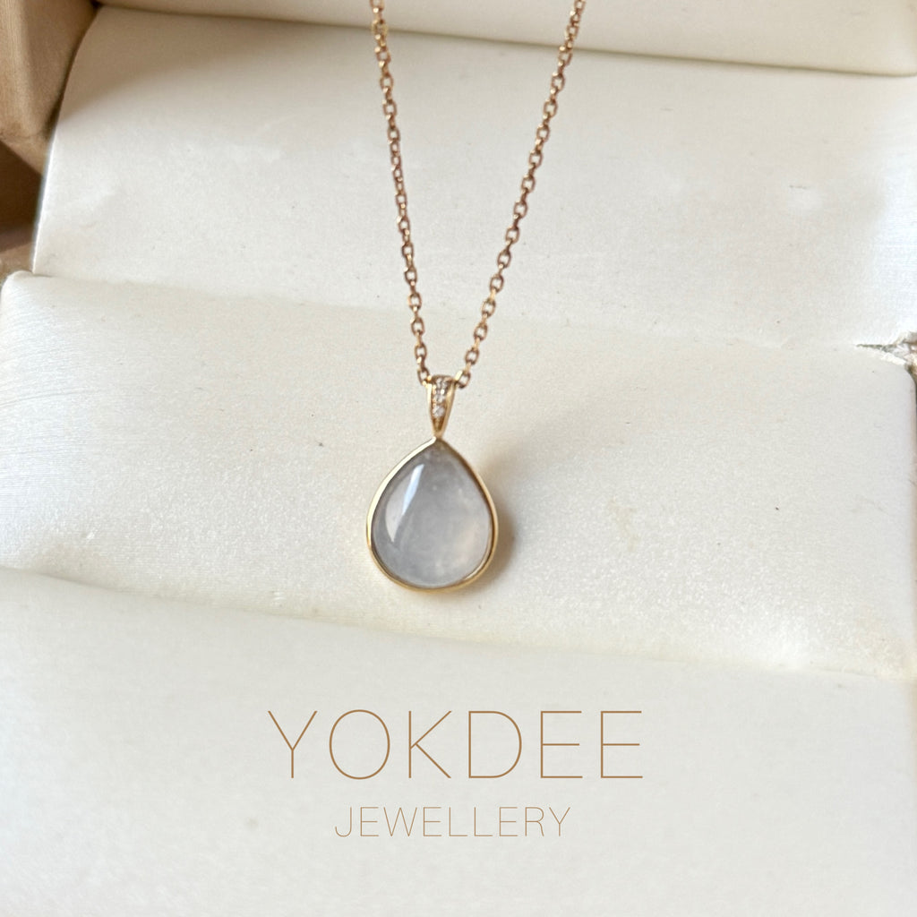 Icy A-Grade Natural Lilac Jadeite Farbella Pear Pendant No. 172837