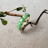 16.4mm A-Grade Natural Moss On Snow Jadeite Colour Galore Ring No.162620