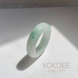 17mm A-Grade Natural Floral Jadeite Ring Band No.162520