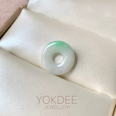 A-Grade Natural Moss On Snow Jadeite Donut No.172810