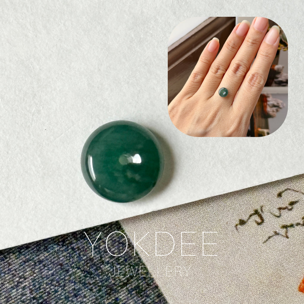 Icy A-Grade Natural Dark Blue Jadeite Mini Donut No.130522