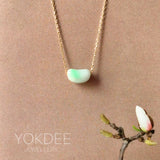 A-Grade Natural Moss On Snow Jadeite Jelly Bean Pendant No.172828