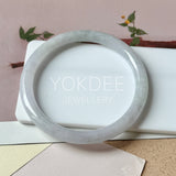 54.5mm A-Grade Natural Light Lavender Green Jadeite Traditional Round Slim Cut Bangle No. 152214