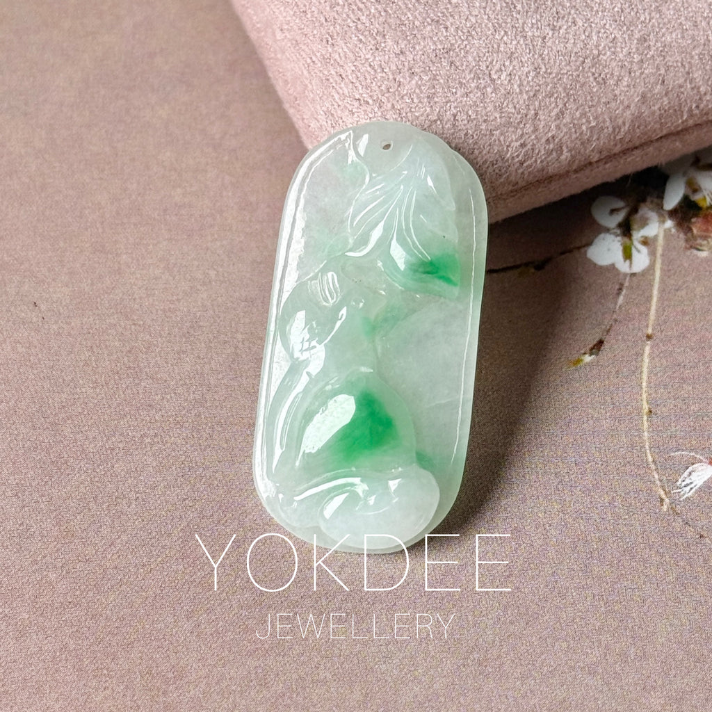 A-Grade Moss On Snow Sparrow Peach Pendant No. 171117