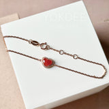 Icy Red Jade Heart Bracelet